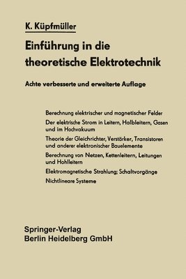 Karl Küpfmüller - Einführung in die theoretische Elektrotechnik, Häftad. Tillgänglighet: Lägg i varukorg