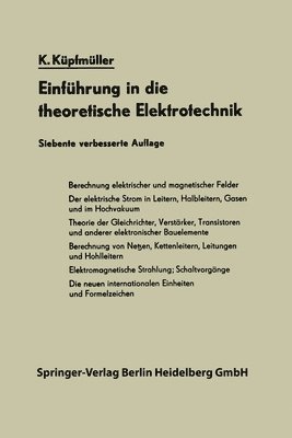 Karl Küpfmüller - Einführung in die theoretische Elektrotechnik, Häftad. Tillgänglighet: Lägg i varukorg