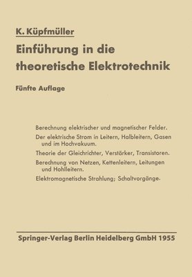 Karl Küpfmüller - Einführung in die theoretische Elektrotechnik, Häftad. Tillgänglighet: Lägg i varukorg