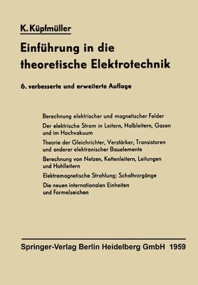 Karl Küpfmüller - Einführung in die theoretische Elektrotechnik, Häftad. Tillgänglighet: Lägg i varukorg