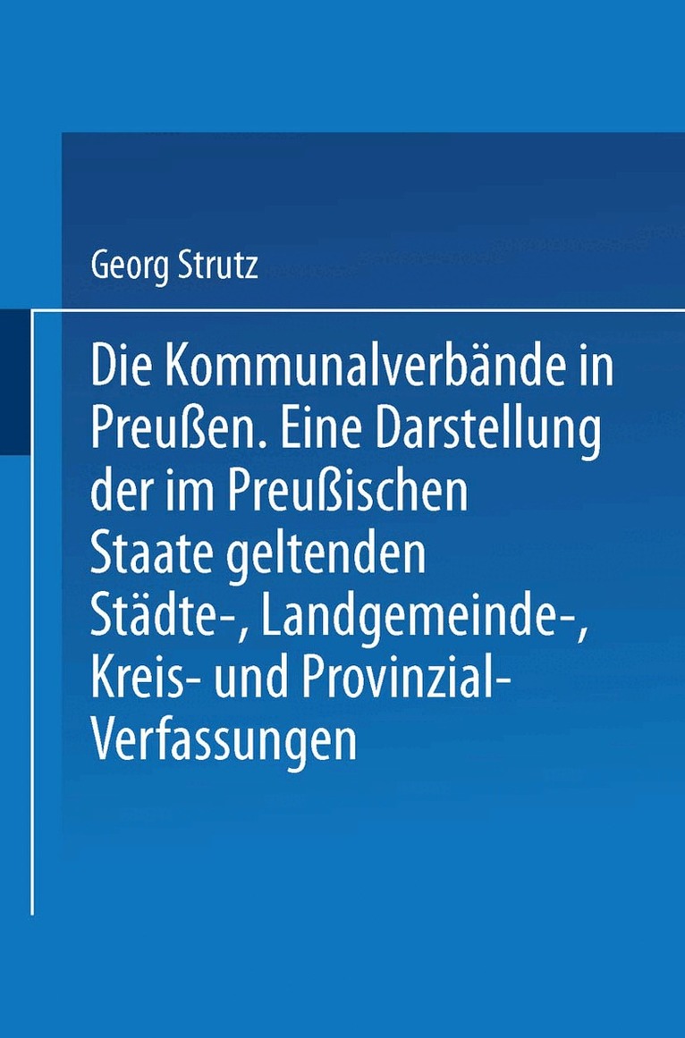 Georg Strutz - Die Kommunalverbände in Preußen, Häftad. Tillgänglighet: Lägg i varukorg