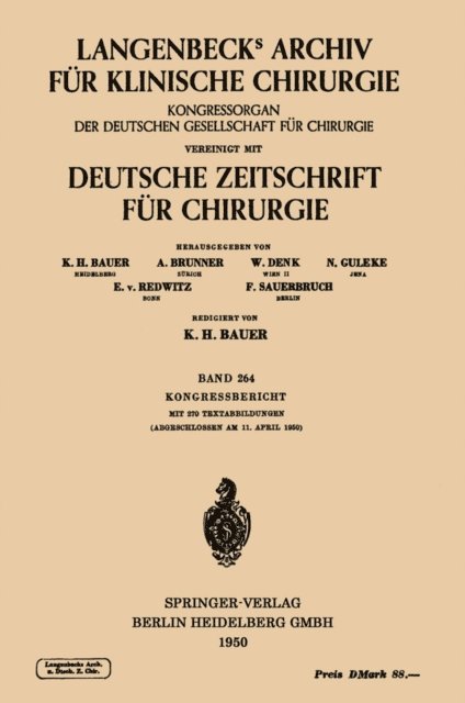 H. Schaefer - Verhandlungen der Deutschen Gesellschaft für Chirurgie, E-bok