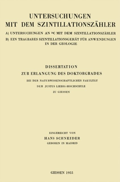 Hans Schneider - Dissertation zur Erlangung des Doktorgrades, E-bok