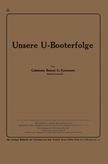 Gustav Kemmann - Unsere U-Booterfolge, E-bok
