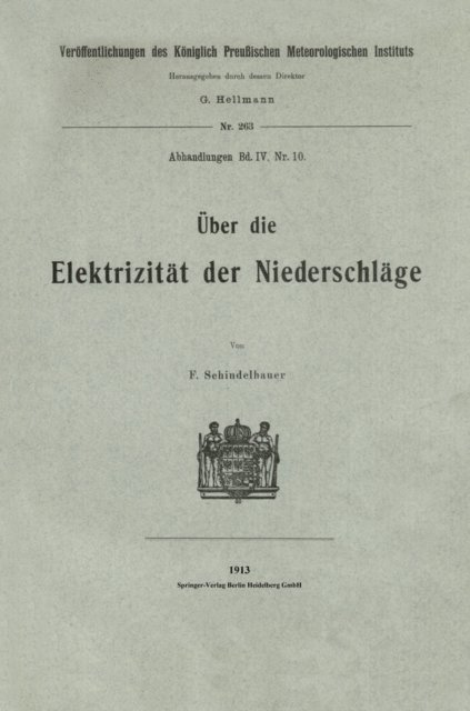 Fritz Schindelhauer - Über die Elektrizität der Niederschläge, E-bok