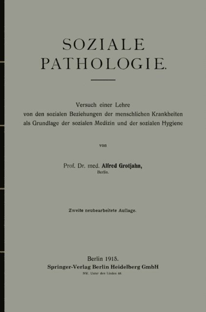 Alfred Grotjahn - Soziale Pathologie, E-bok