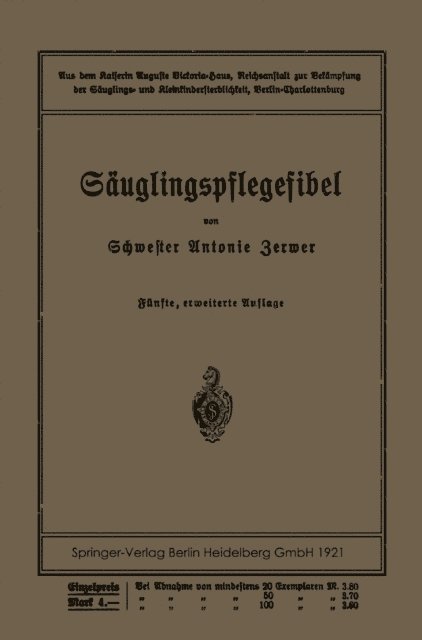 Leo Langstein, Paul Kuhl, Antonie Zerwer - Säuglingspflegefibel, E-bok