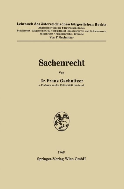 Franz Gschnitzer - Sachenrecht, E-bok