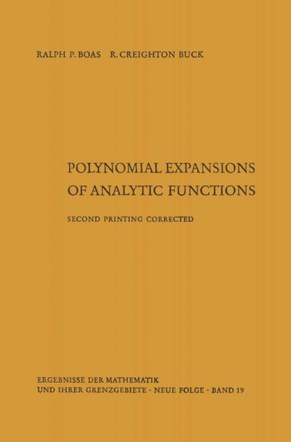 Robert Creighton Buck, Ralph P. Boas - Polynomial expansions of analytic functions, E-bok