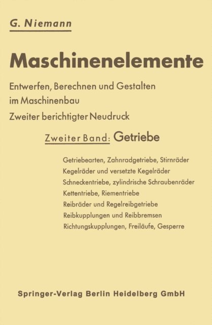 Gustav Niemann - Maschinenelemente, E-bok