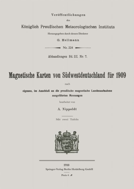 Alfred Nippoldt - Magnetische Karten von Südwestdeutschland für 1909, E-bok