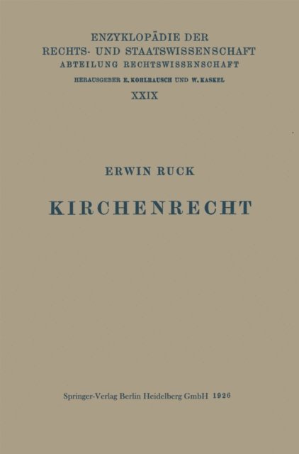 Erwin Ruck - Kirchenrecht, E-bok