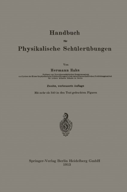 Hermann Hahn - Handbuch für Physikalische Schülerübungen, E-bok