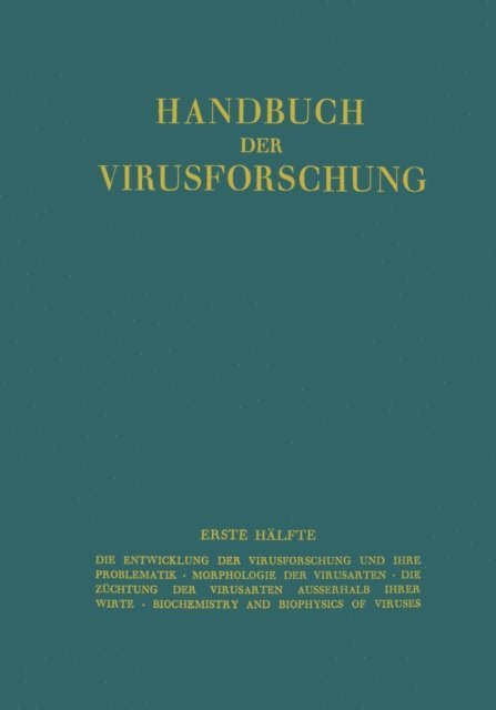 R. Doerr - Handbuch der Virusforschung, E-bok