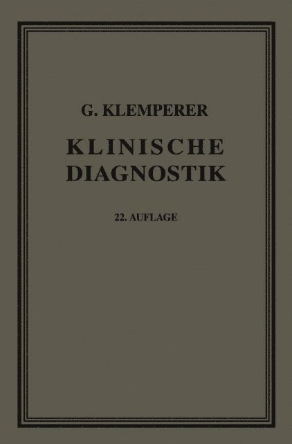 Georg Klemperer - Grundriss der Klinischen Diagnostik, E-bok. Tillgänglighet: Lägg i varukorg