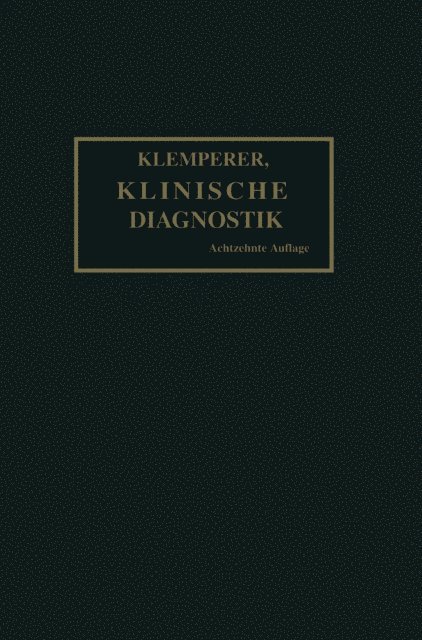 Georg Klemperer - Grundriss der Klinischen Diagnostik, E-bok. Tillgänglighet: Lägg i varukorg