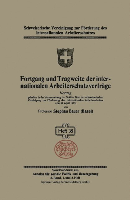 Stephan Bauer - Fortgang und Tragweite der internationalen Arbeiterschutzverträge, E-bok