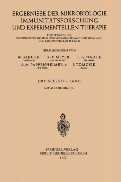 W. Kikuth - Ergebnisse der Mikrobiologie, Immunitätsforschung und experimentellen Therapie, E-bok
