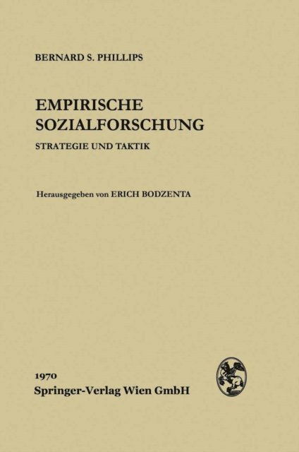 Erich Bodzenta, Bernard S. Phillips - Empirische Sozialforschung, E-bok