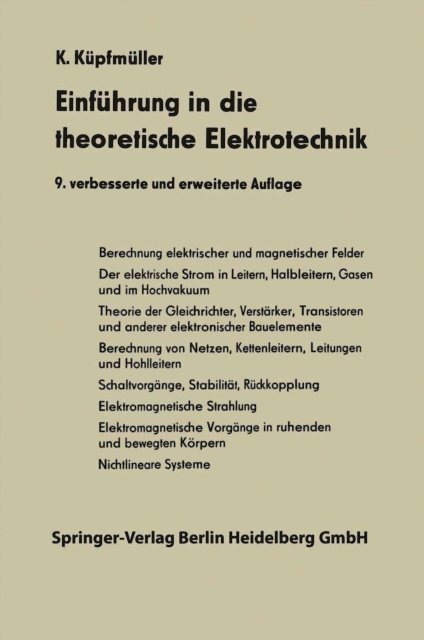 Karl Kupfmuller - Einführung in die theoretische Elektrotechnik, E-bok. Tillgänglighet: Lägg i varukorg