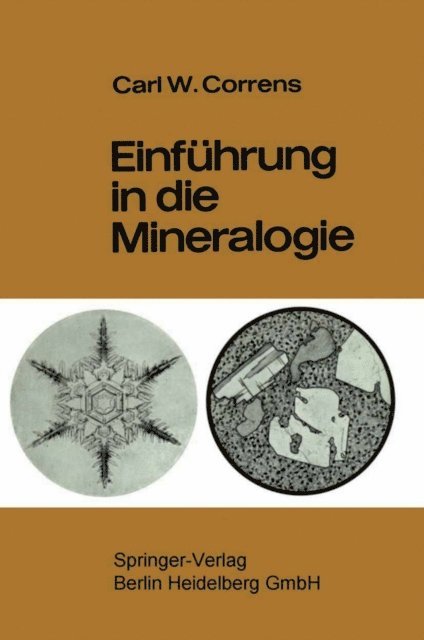 Josef Zemann, Carl W. Correns - Einführung in die Mineralogie, E-bok