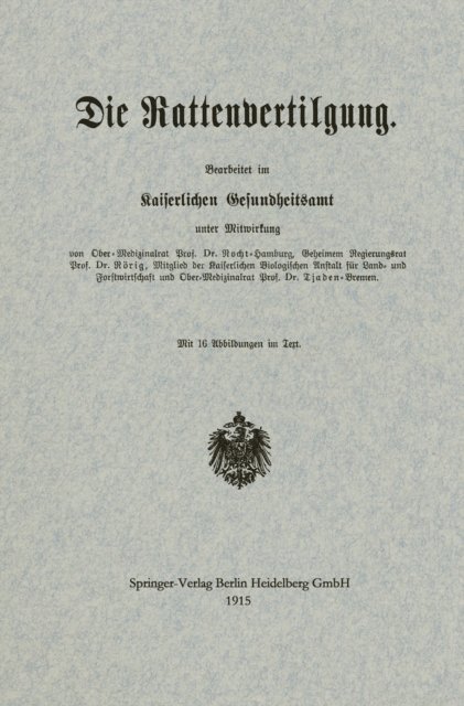 Albrecht Eduard Bernhard Nocht - Die Rattenvertilgung, E-bok. Tillgänglighet: Lägg i varukorg
