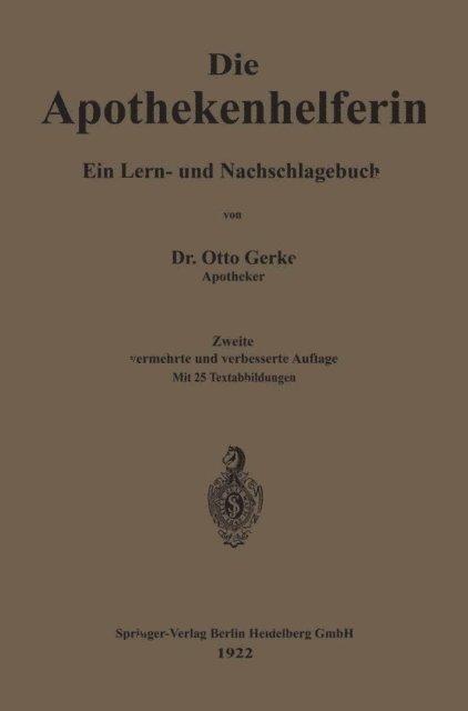 Otto Gerke - Die Apothekenhelferin, E-bok. Tillgänglighet: Lägg i varukorg