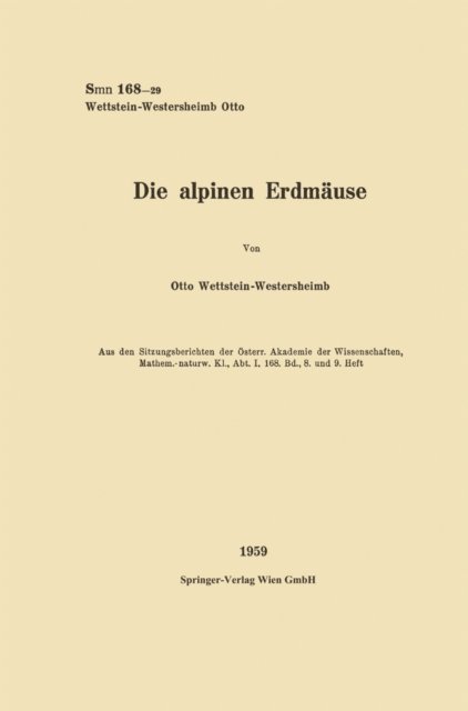 Otto Wettstein - Die alpinen Erdmäuse, E-bok