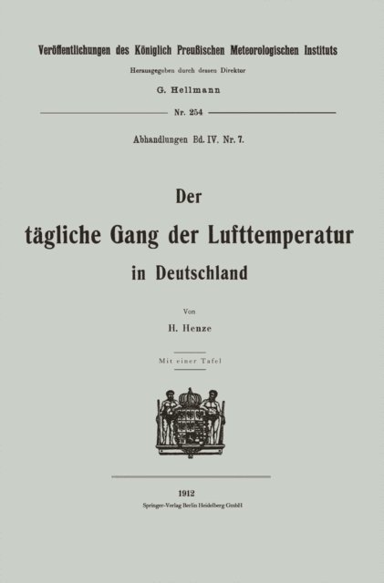 Hermann Henze - Der tägliche Gang der Lufttemperatur in Deutschland, E-bok