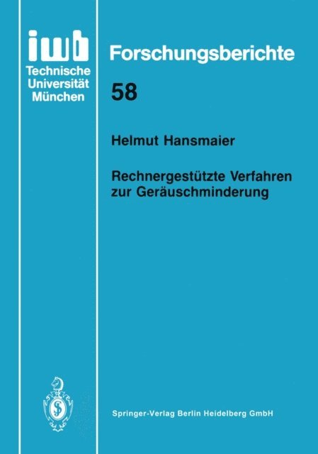 Helmut Hansmaier - Rechnergestützte Verfahren zur Geräuschminderung, E-bok