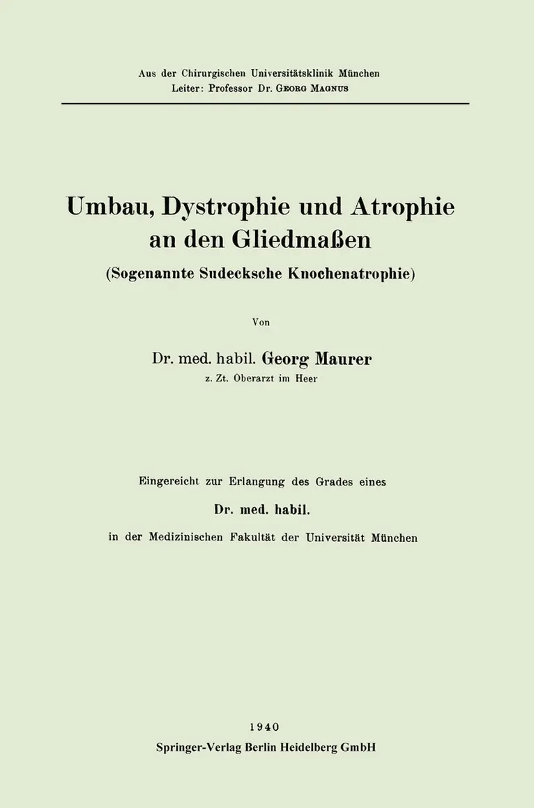 Umbau, Dystrophie und Atrophie an den Gliedmaßen
