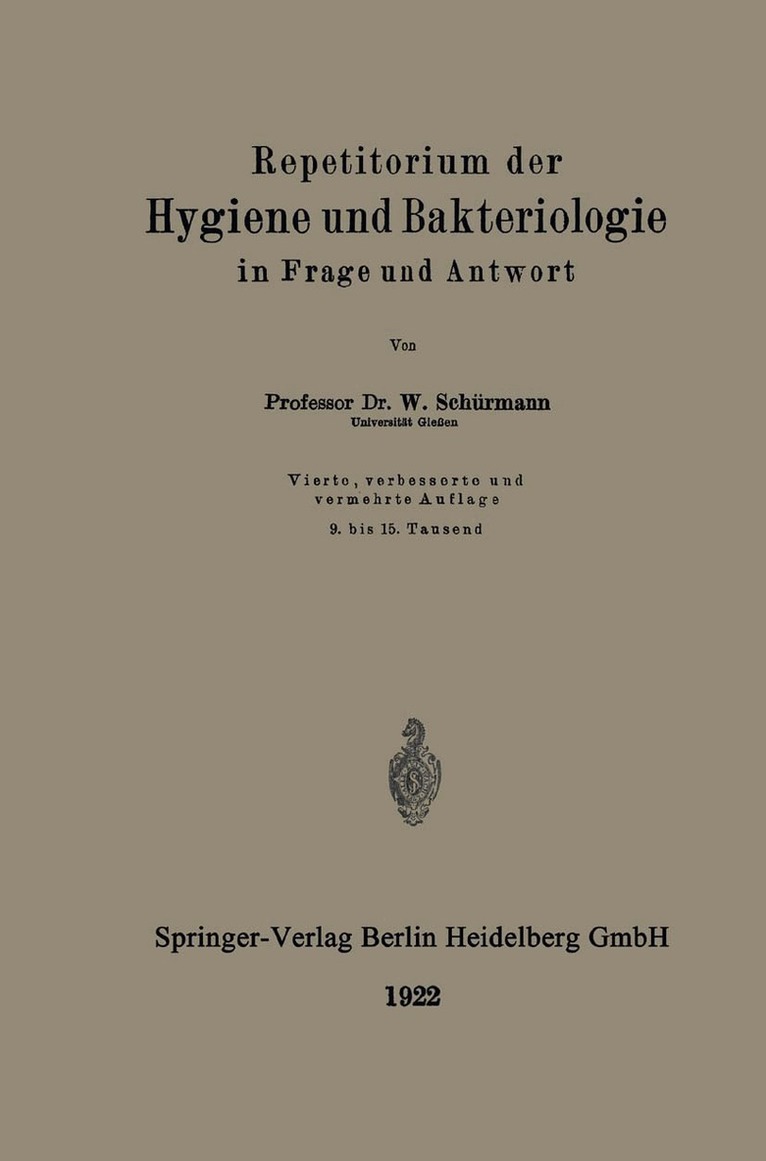 Walter Schürmann - Repetitorium der Hygiene und Bakteriologie in Frage und Antwort, Häftad. Tillgänglighet: Lägg i varukorg