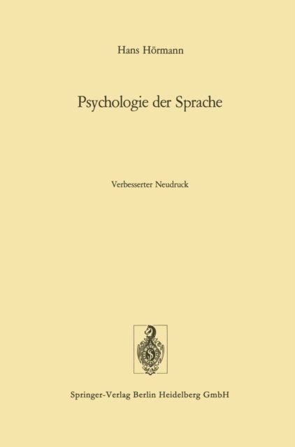 Hans Hormann - Psychologie der Sprache, E-bok