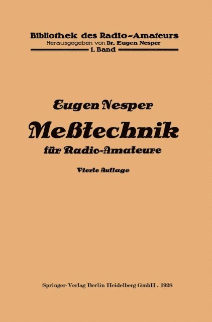 Eugen Nesper - Meßtechnik für Radio-Amateure, E-bok
