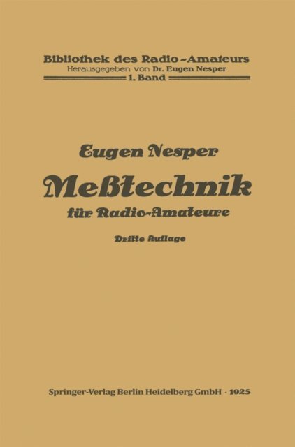 Eugen Nesper - Meßtechnik für Radio-Amateure, E-bok