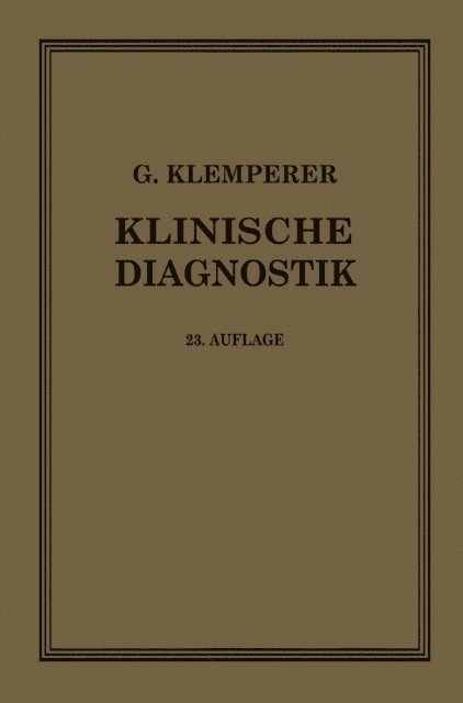 Georg Klemperer - Grundriss der Klinischen Diagnostik, E-bok. Tillgänglighet: Lägg i varukorg