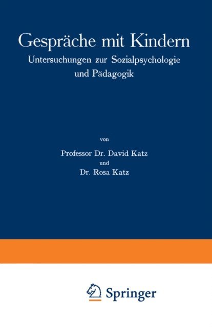 Rosa Katz, David Katz - Gespräche mit Kindern, E-bok