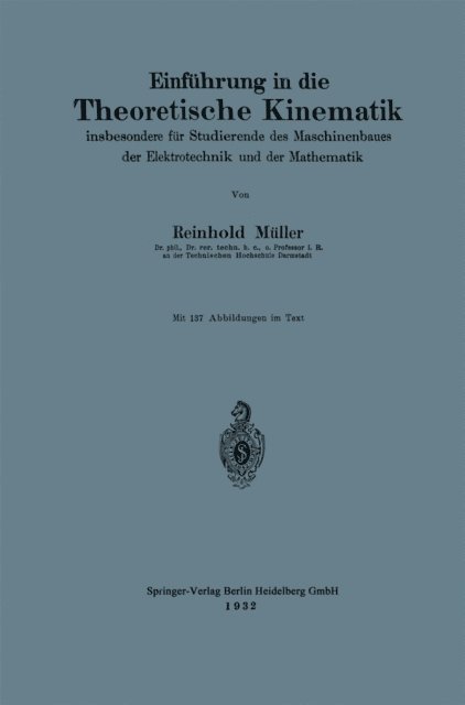 Reinhold Muller - Einführung in die Theoretische Kinematik, E-bok. Tillgänglighet: Lägg i varukorg