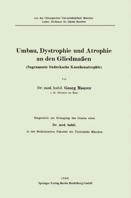 Georg Maurer - Umbau, Dystrophie und Atrophie an den Gliedmaßen, E-bok. Tillgänglighet: Lägg i varukorg