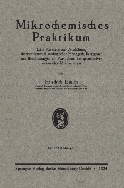 Friedrich Emich - Mikrochemisches Praktikum, E-bok