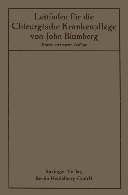 Otto Hildebrand, John Blumberg - Leitfaden für die Chirurgische Krankenpflege, E-bok