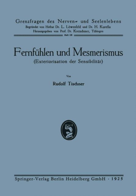 Rudolf Tischner - Fernfühlen und Mesmerismus, E-bok