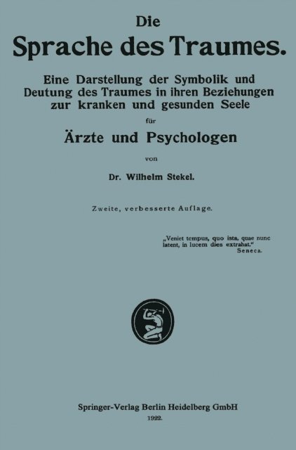 Wilhelm Stekel - Die Sprache des Traumes, E-bok