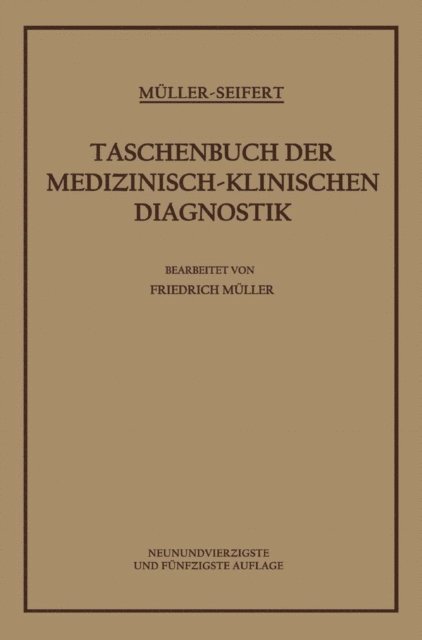 Otto Seifert, Friedrich von Muller - Taschenbuch der Medizinisch-Klinischen Diagnostik, E-bok