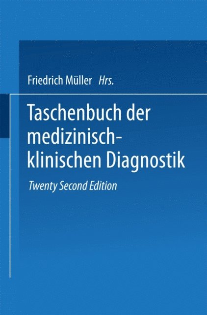 Friedrich von Muller, Otto Seifert - Taschenbuch der Medizinisch-Klinischen Diagnostik, E-bok