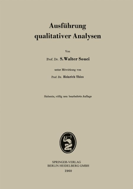 S.W. Souci - Ausführung qualitativer Analysen, E-bok