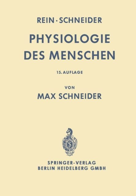 Max Schneider - Einführung in die Physiologie des Menschen, E-bok