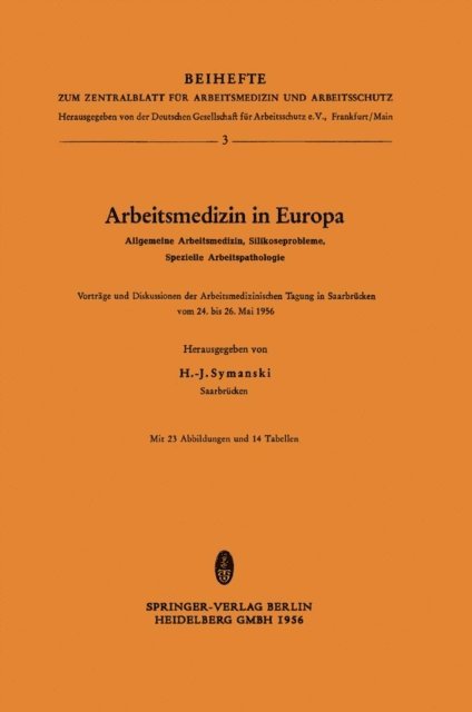 H.-J. Symanski - Arbeitsmedizin in Europa, Allgemeine Arbeitsmedizin, Silikoseprobleme, Spezielle Arbeitspathologie, E-bok