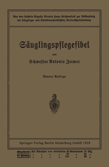 Leo Langstein, Paul Kuhl, Antonie Zerwer - Säuglingspflegefibel, E-bok