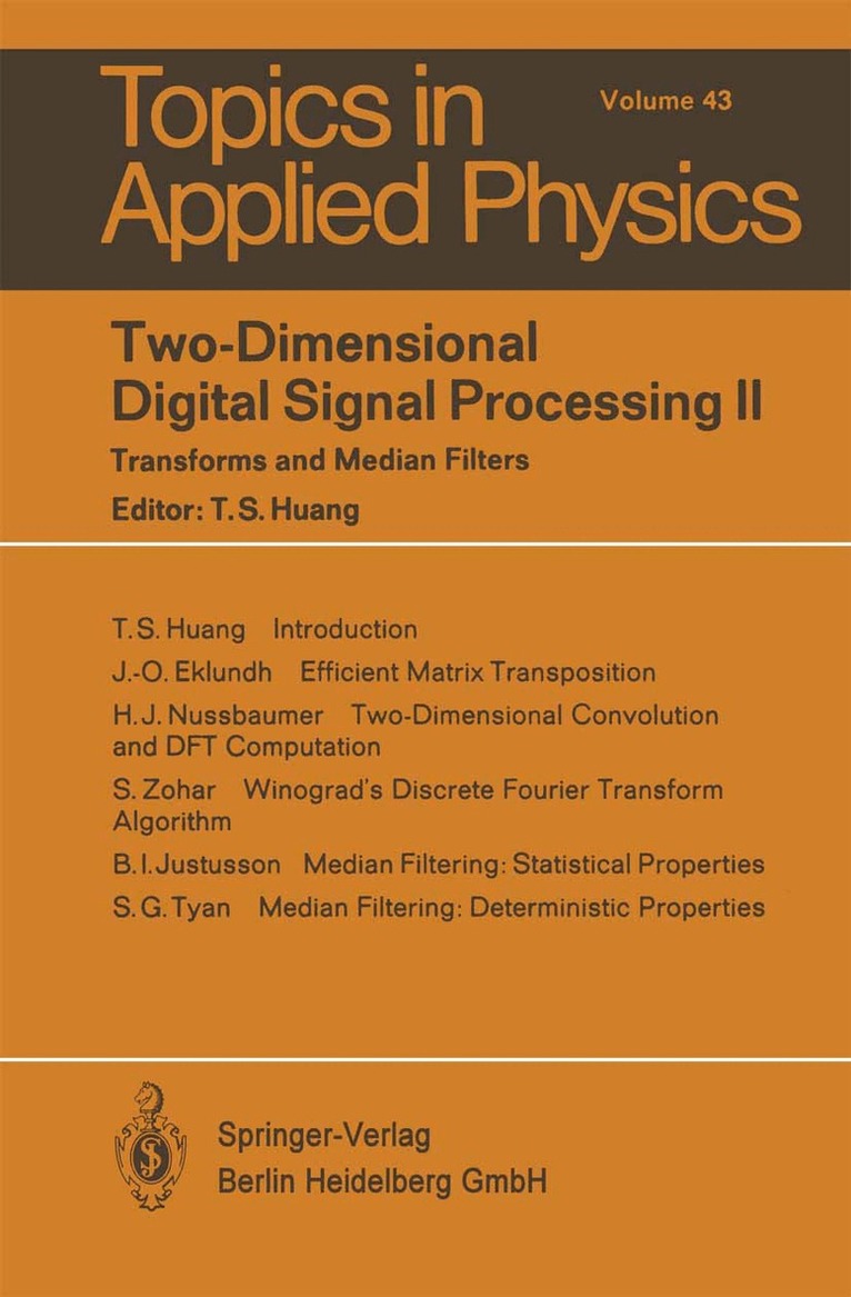 Two-Dimensional Digital Signal Processing II